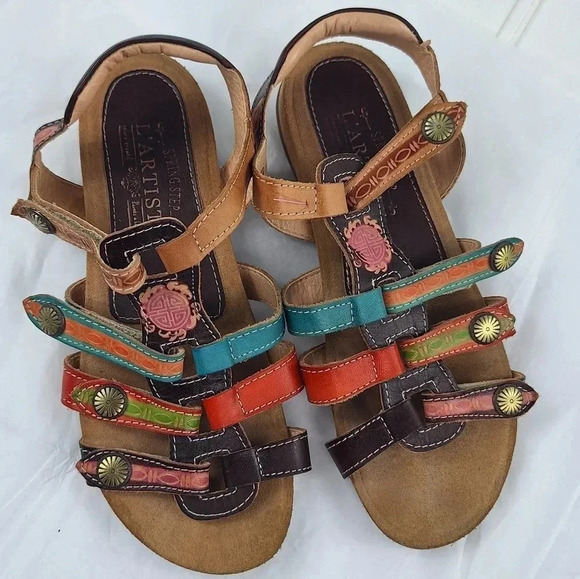 L'Artiste Shoes - L'ARTISTE Spring Step Gipsy Multicolor Genuine Leather 36 (US 5 1/2 to 6)Sandals